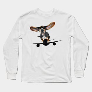Dog plane funny Long Sleeve T-Shirt
